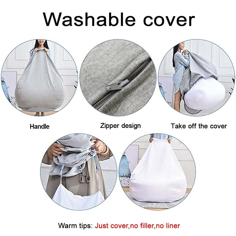 Lazy Sofa Bean Bag Chair Fabric Cover, Size: 70x80cm(Yellow)
