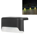 Solar Railing Light Staircase Light Outdoor Waterproof LED Step Light Garden Decoration Landscape Light, Warm White Light(Black)