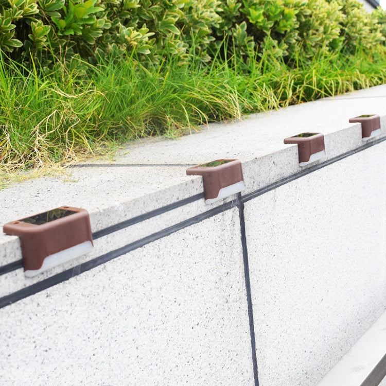 Solar Railing Light Staircase Light Outdoor Waterproof LED Step Light Garden Decoration Landscape Light, Warm White Light(Black)
