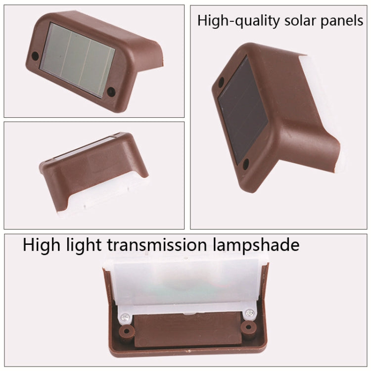 Solar Railing Light Staircase Light Outdoor Waterproof LED Step Light Garden Decoration Landscape Light, Warm White Light(Black)