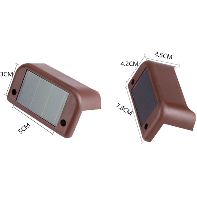 Solar Railing Light Staircase Light Outdoor Waterproof LED Step Light Garden Decoration Landscape Light, Warm White Light(Black)