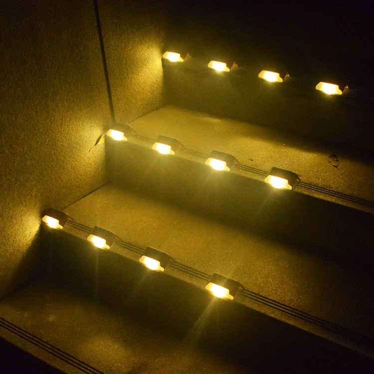 Solar Railing Light Staircase Light Outdoor Waterproof LED Step Light Garden Decoration Landscape Light, Warm White Light(Black)
