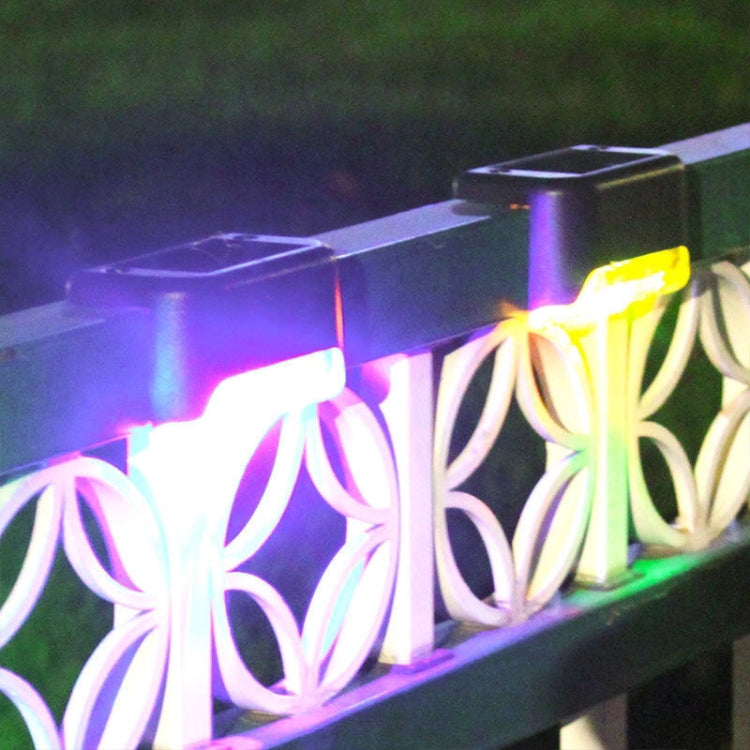 Solar Railing Light Staircase Light Outdoor Waterproof LED Step Light Garden Decoration Landscape Light, Warm White Light(Black)