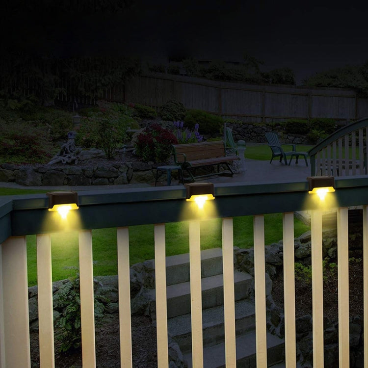Solar Railing Light Staircase Light Outdoor Waterproof LED Step Light Garden Decoration Landscape Light, Warm White Light(Black)