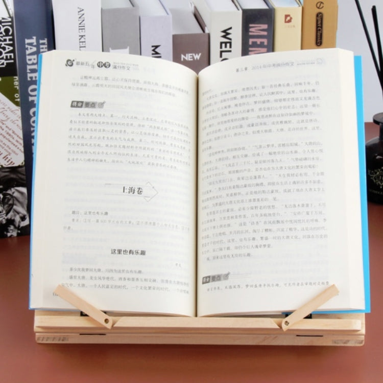 Wooden Reading Rack Children Notebook Stand Anti-myopia Book Stand, Colour: Log Wood Clip