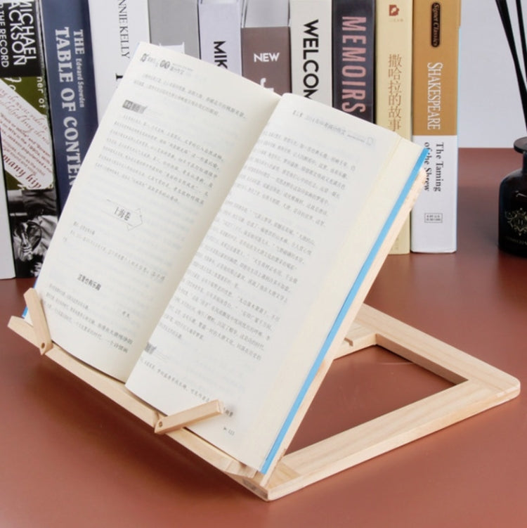 Wooden Reading Rack Children Notebook Stand Anti-myopia Book Stand, Colour: Log Wood Clip