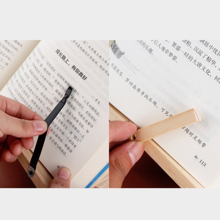 Wooden Reading Rack Children Notebook Stand Anti-myopia Book Stand, Colour: Log Wood Clip