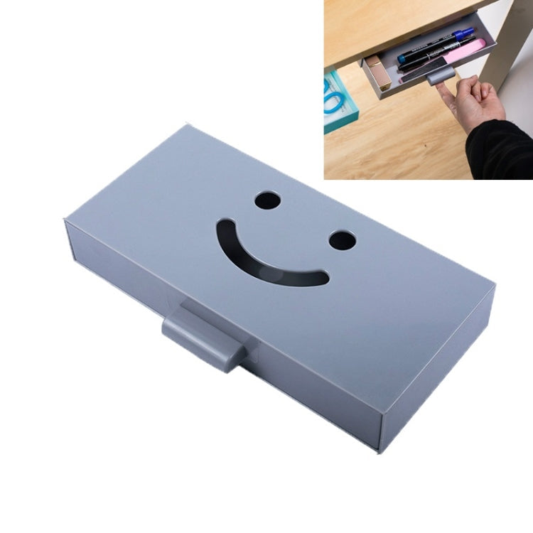 Hidden Drawer Storage Box Office Desk Bottom Paste Large Capacity Pen Case(Gray)
