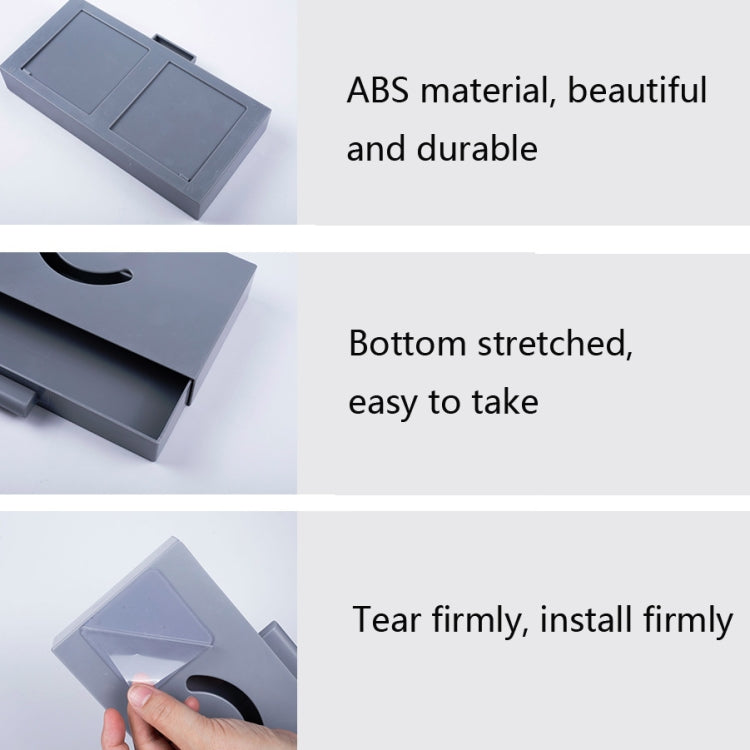 Hidden Drawer Storage Box Office Desk Bottom Paste Large Capacity Pen Case(Gray)