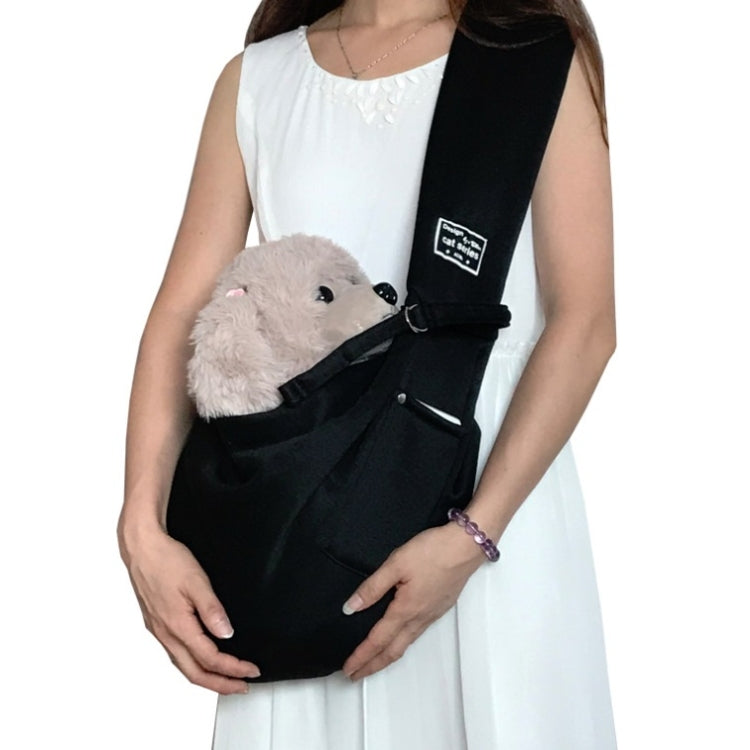 Pet Outing Carrier Bag Cotton Messenger Shoulder Bag, Colour: Black