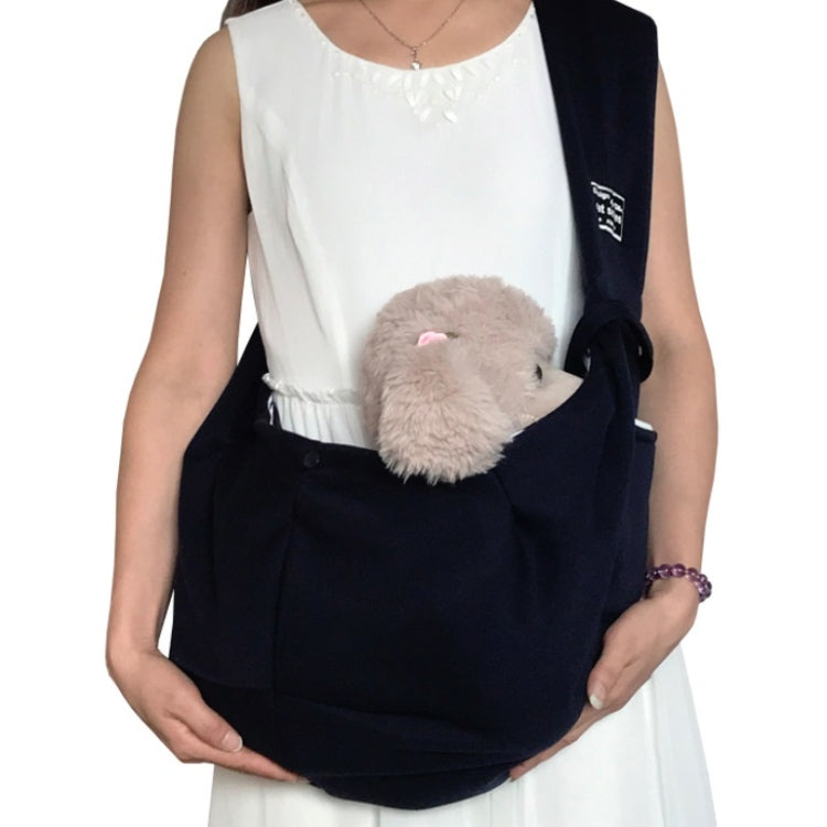 Pet Outing Carrier Bag Cotton Messenger Shoulder Bag, Colour: Dark blue