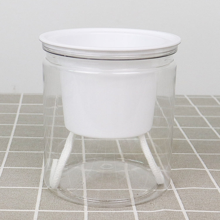 Automatic Water Absorption Hydroponic Pot Succulent Plant Flower Pot, Style:Transparent Without Words