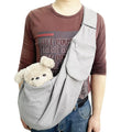Pet Carrying Rucksack Shoulder Strap Adjustable Pet Outing Diagonal Bag(Gray)