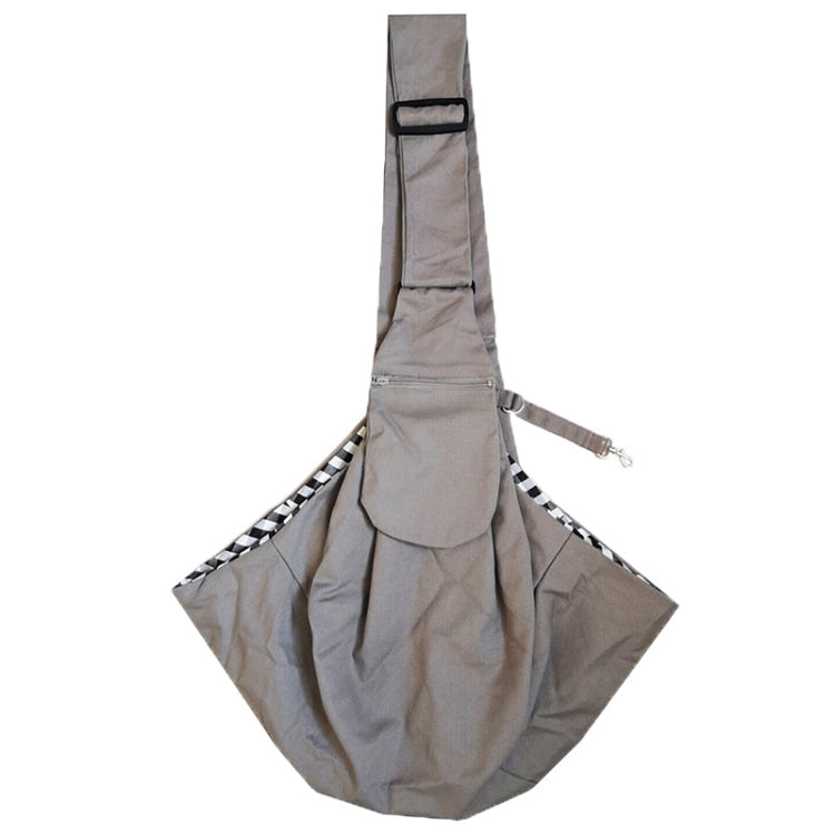 Pet Carrying Rucksack Shoulder Strap Adjustable Pet Outing Diagonal Bag(Gray)