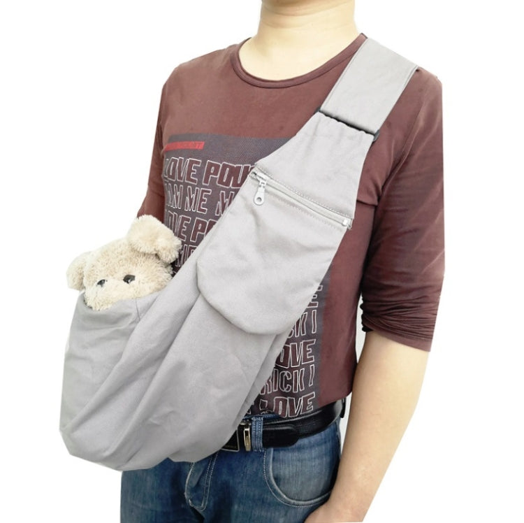 Pet Carrying Rucksack Shoulder Strap Adjustable Pet Outing Diagonal Bag(Gray)