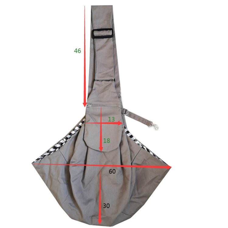 Pet Carrying Rucksack Shoulder Strap Adjustable Pet Outing Diagonal Bag(Gray)