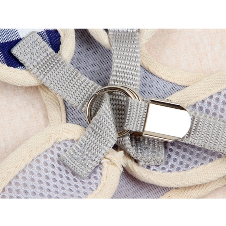 Pet Traction Rope Chest Harness Anti-break Away Vest Type Small Dog Walking Rope, Size:M(Blue)