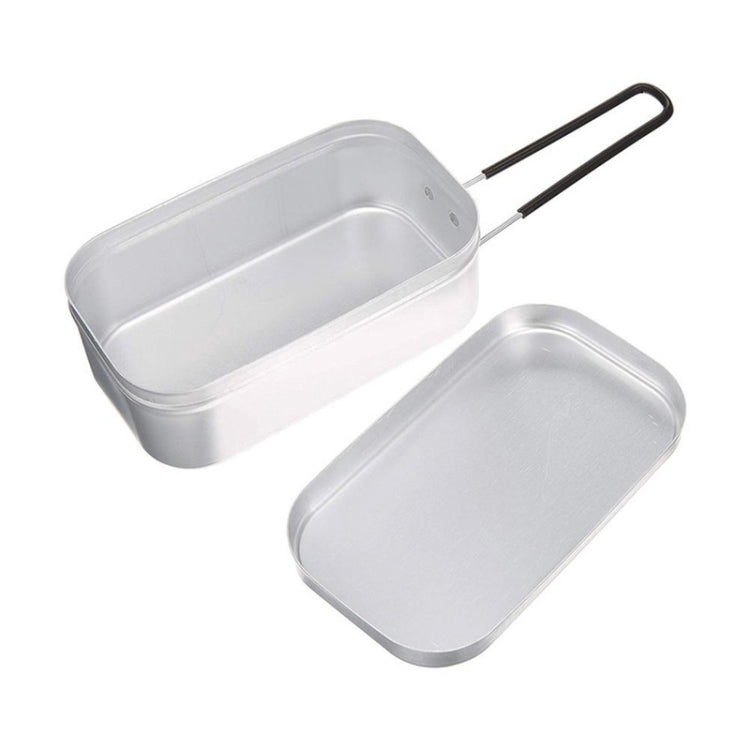 Outdoor Travel Camping Camping Lunch Box Portable Foldable Aluminum Lunch Box Retro Lunch Box Small, Style:Small Regular Lunch Box