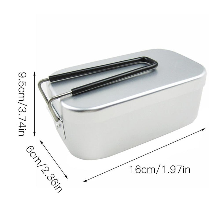 Outdoor Travel Camping Camping Lunch Box Portable Foldable Aluminum Lunch Box Retro Lunch Box Small, Style:Lunch Box And Steaming Rack