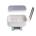 Outdoor Travel Camping Camping Lunch Box Portable Foldable Aluminum Lunch Box Retro Lunch Box Small, Style:Lunch Box And Steaming Rack And Folding Stove