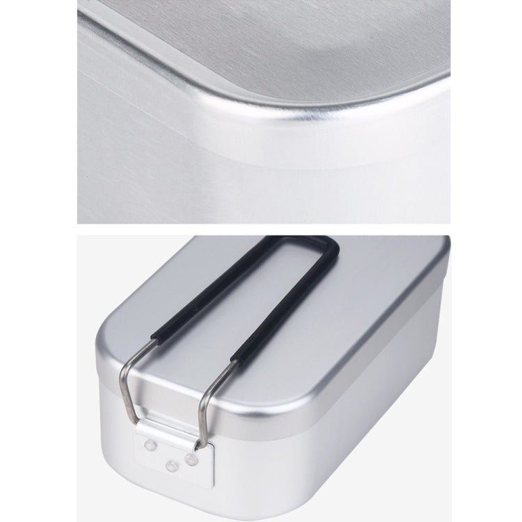 Outdoor Travel Camping Camping Lunch Box Portable Foldable Aluminum Lunch Box Retro Lunch Box Small, Style:Lunch Box And Steaming Rack And Folding Stove