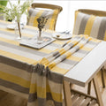 Cover Cloth Towel For The Rectangular Striped Coffee Table Round Table Dining Table, Size:100x135cm(Yellow Grey Stripes)