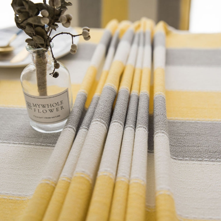Cover Cloth Towel For The Rectangular Striped Coffee Table Round Table Dining Table, Size:135x160cm(Grey Stripes)
