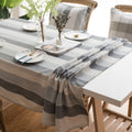 Cover Cloth Towel For The Rectangular Striped Coffee Table Round Table Dining Table, Size:135x200cm(Grey Stripes)