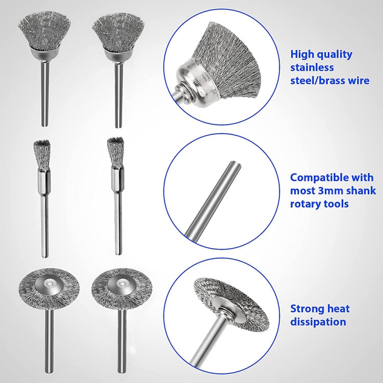 10 PCS Wire Brush Metal Descaling Polishing Brush To Remove Oxide Layer Flat Polishing Brush, Style:Bowl Shape3×25MM
