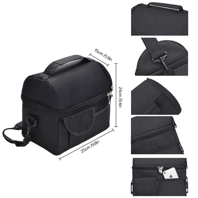 Lunch Bag Reusable Insulated Bag Multifunctional Waterproof Insulated Lunch Box(Black)