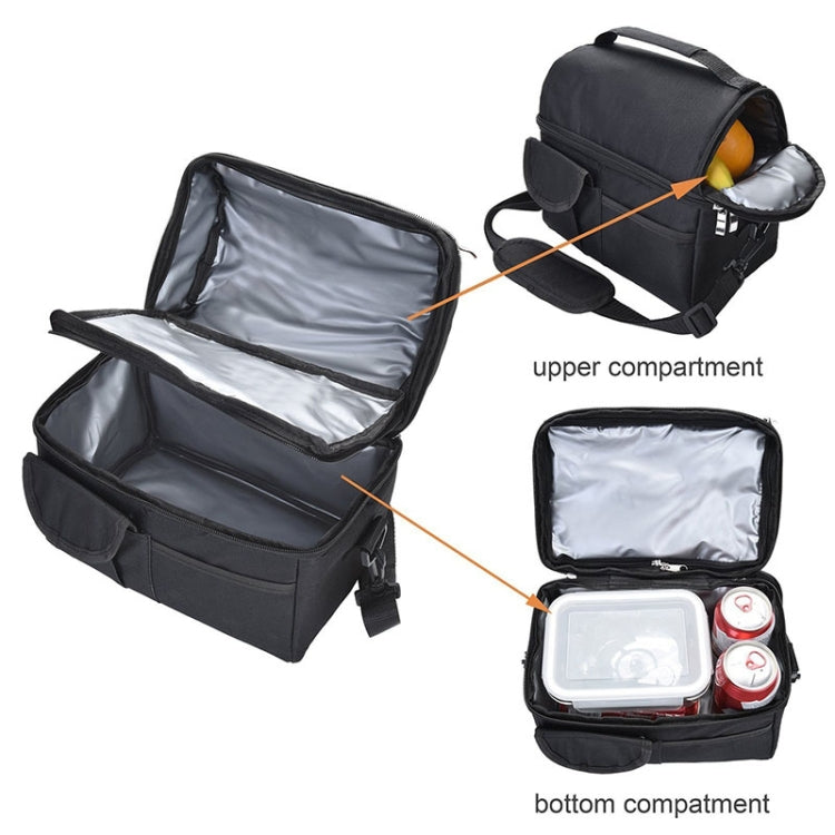 Lunch Bag Reusable Insulated Bag Multifunctional Waterproof Insulated Lunch Box(Black)