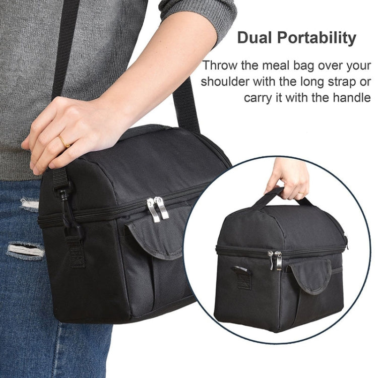 Lunch Bag Reusable Insulated Bag Multifunctional Waterproof Insulated Lunch Box(Black)