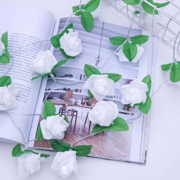 Rose Flower Battery Powered Fairy Lights Wedding Home Birthday Party Garland Decor String Lamp Warm White