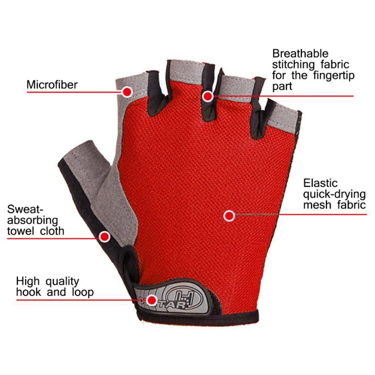 Summer Men Women Fitness Gloves Gym Weight Lifting Cycling Yoga Training Thin Breathable Antiskid Half Finger Gloves, Size:L(Light Blue)