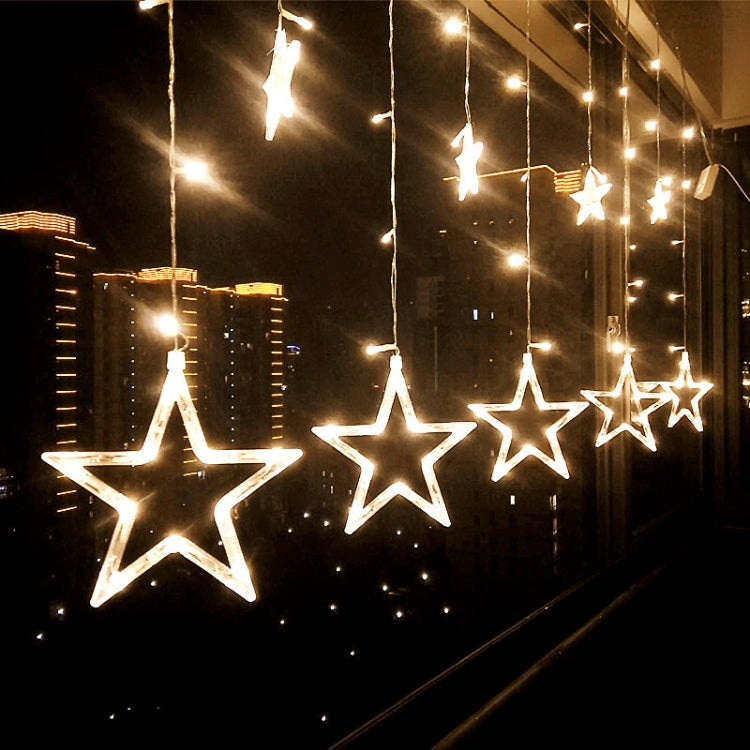 220V EU Plug LED Star Light Christmas lights Indoor/Outdoor Decorative Love Curtains Lamp For Holiday Wedding Party lighting(Warm White)