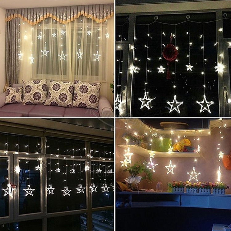 220V EU Plug LED Star Light Christmas lights Indoor/Outdoor Decorative Love Curtains Lamp For Holiday Wedding Party lighting(Warm White)