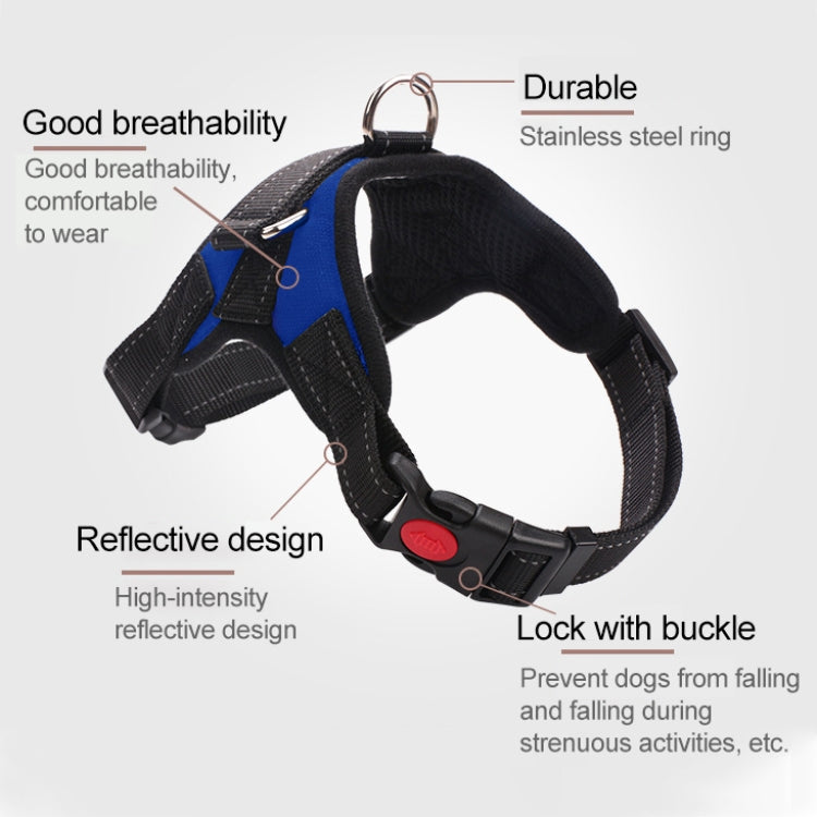 For Small Medium Large Dogs Pet Walking Chest Strap, Size:M(Black)