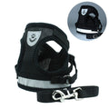 Adjustable Polyester Mesh Reflective Vest Lead Leash for Pet Dog, Size:M(Black)