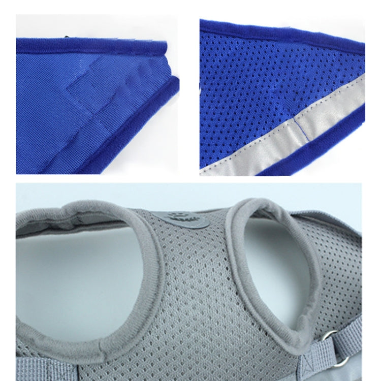 Adjustable Polyester Mesh Reflective Vest Lead Leash for Pet Dog, Size:L(Grey)