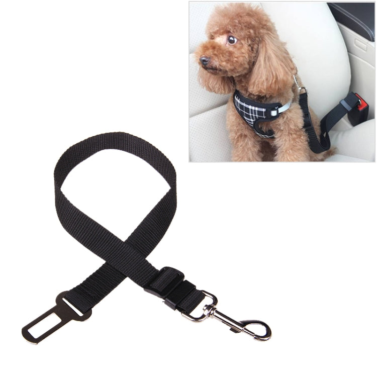 Nylon Harness Leash Clip Pet Dog Car Seat Belt Security Belt(Black)