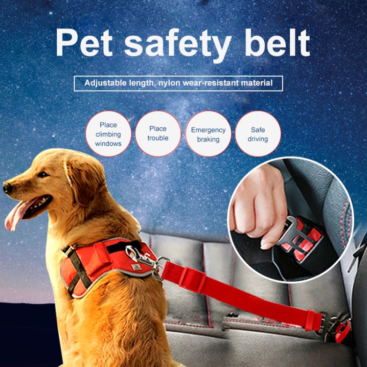 Nylon Harness Leash Clip Pet Dog Car Seat Belt Security Belt(Black)