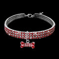 Bling Rhinestone Dog Collar Crystal Puppy Chihuahua Pet Dog Collars Leash For Small Dogs Mascotas Accessories, Size:S (Pink)