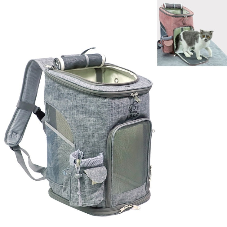 LDLC Pets Going Out Portable Foldable Breathable Backpack, Size:M(Light Gray)