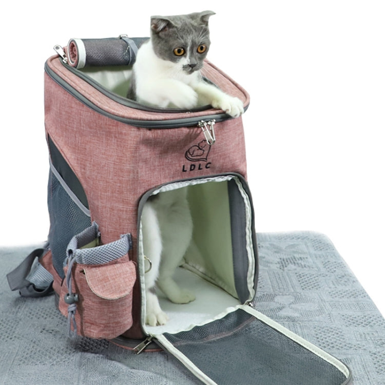 LDLC Pets Going Out Portable Foldable Breathable Backpack, Size:M(Light Gray)