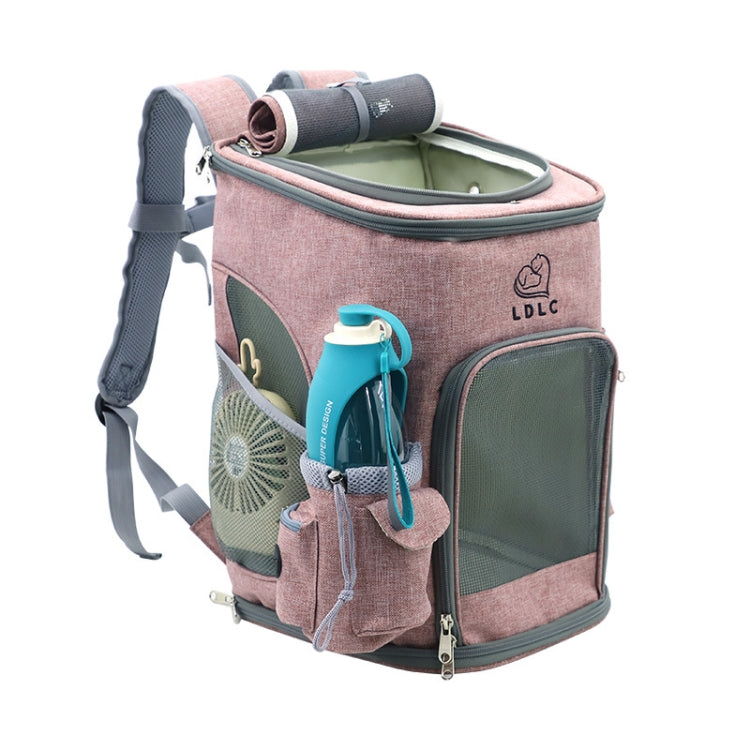 LDLC Pets Going Out Portable Foldable Breathable Backpack, Size:M(Light Pink )