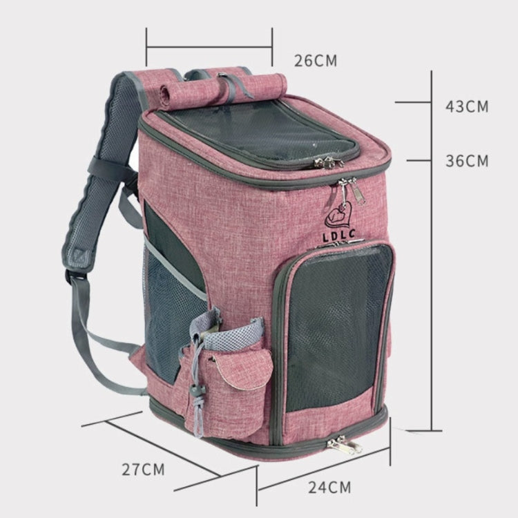 LDLC Pets Going Out Portable Foldable Breathable Backpack, Size:M(Light Pink )
