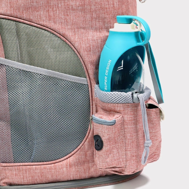 LDLC Pets Going Out Portable Foldable Breathable Backpack, Size:M(Light Pink )