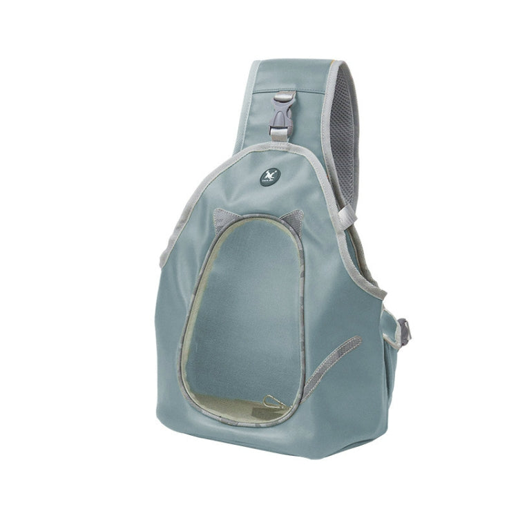 TAILUP Pets Carry Out Shoulder Bag Convenient Foldable Leather Chest Bag, Specification: S(Gray Blue)