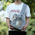 TAILUP Pets Carry Out Shoulder Bag Convenient Foldable Leather Chest Bag, Specification: M(Light Grey)