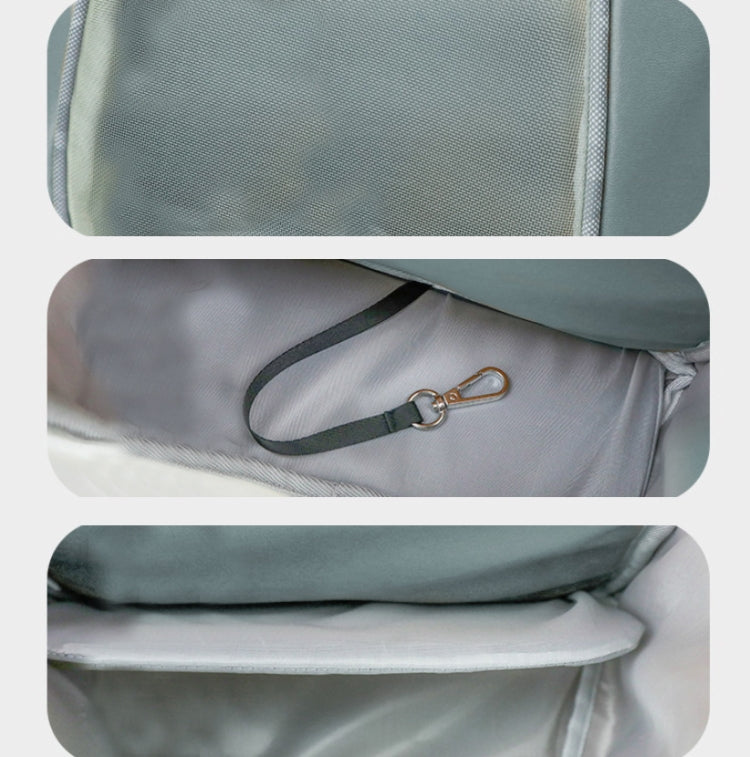 TAILUP Pets Carry Out Shoulder Bag Convenient Foldable Leather Chest Bag, Specification: M(Jean Blue)